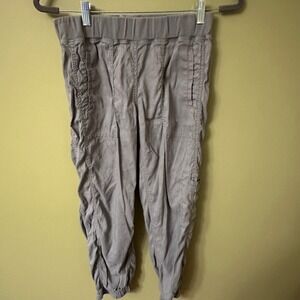 Eileen Fisher Petite PS Grey Elastic Waist Cargo Jogger Pants Casual Utility